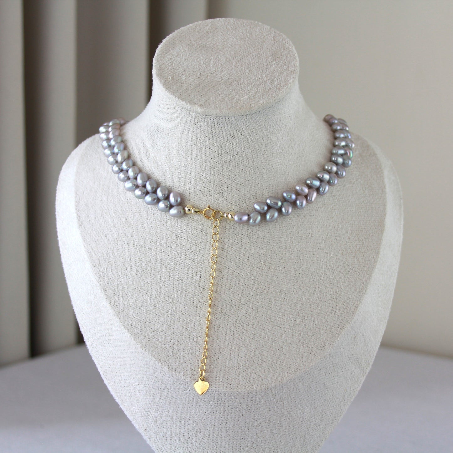 Parelcollier grijs