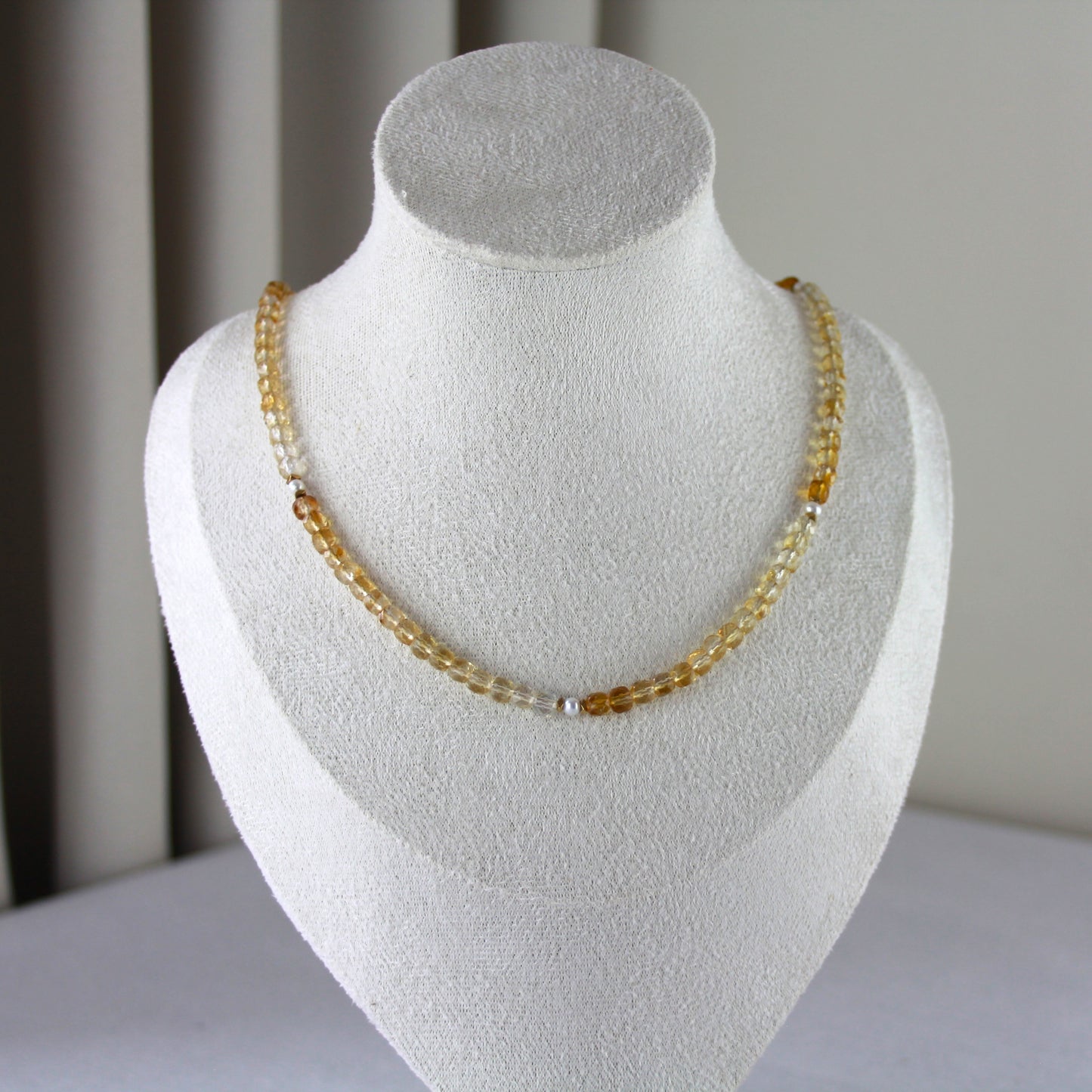Citrienketting met parel