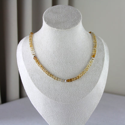 Citrienketting met parel