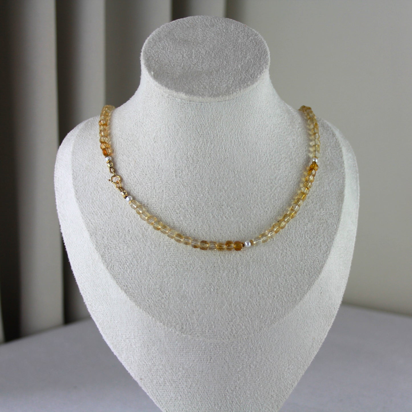 Citrienketting met parel