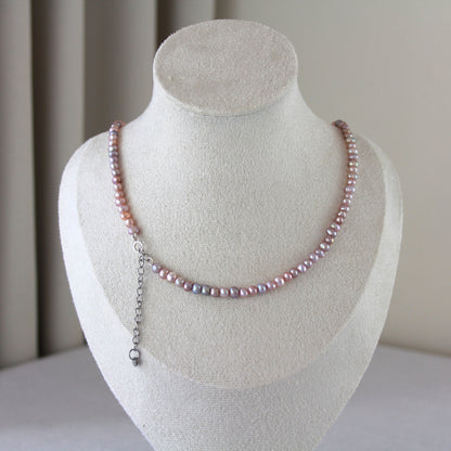 Paarse 4mm parelketting