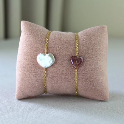 Hartparel met gouden ketting armband