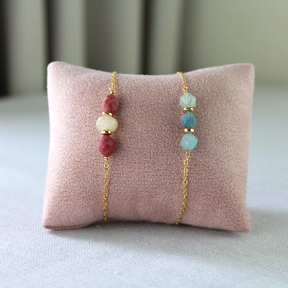 Rhodoniet met amezoniet armband