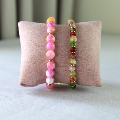 Roze jade armband