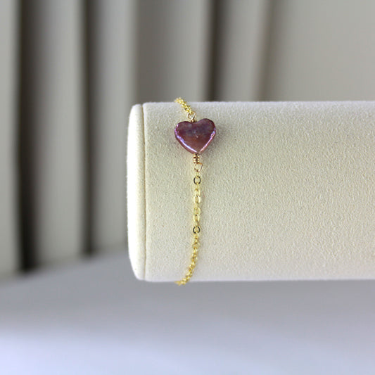 Paarse parel schakelketting