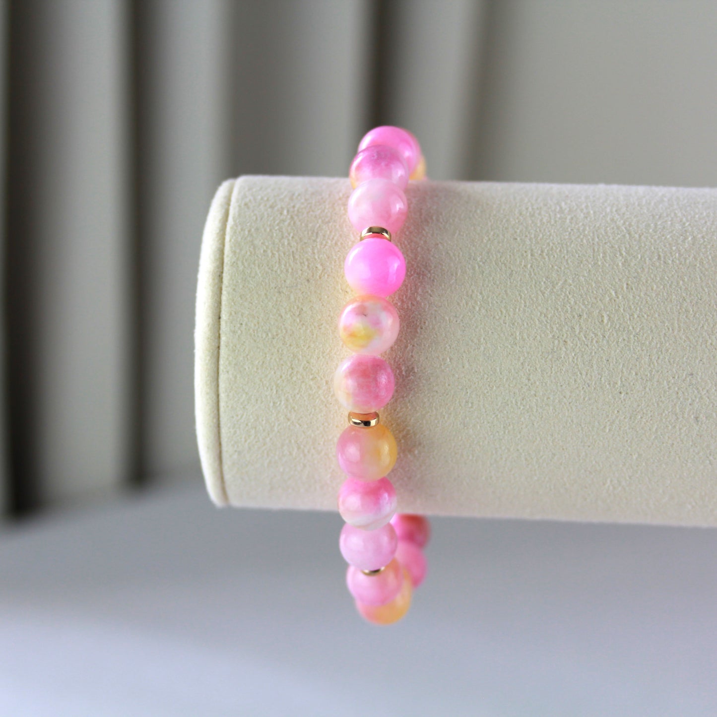 Roze jade armband