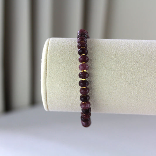 Paars jade rondelle armband