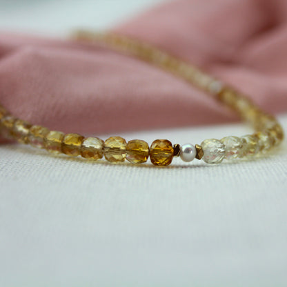 Citrienketting met parel