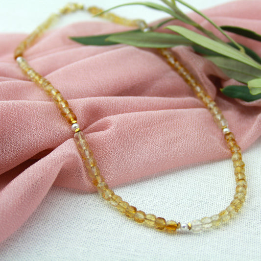 Citrienketting met parel