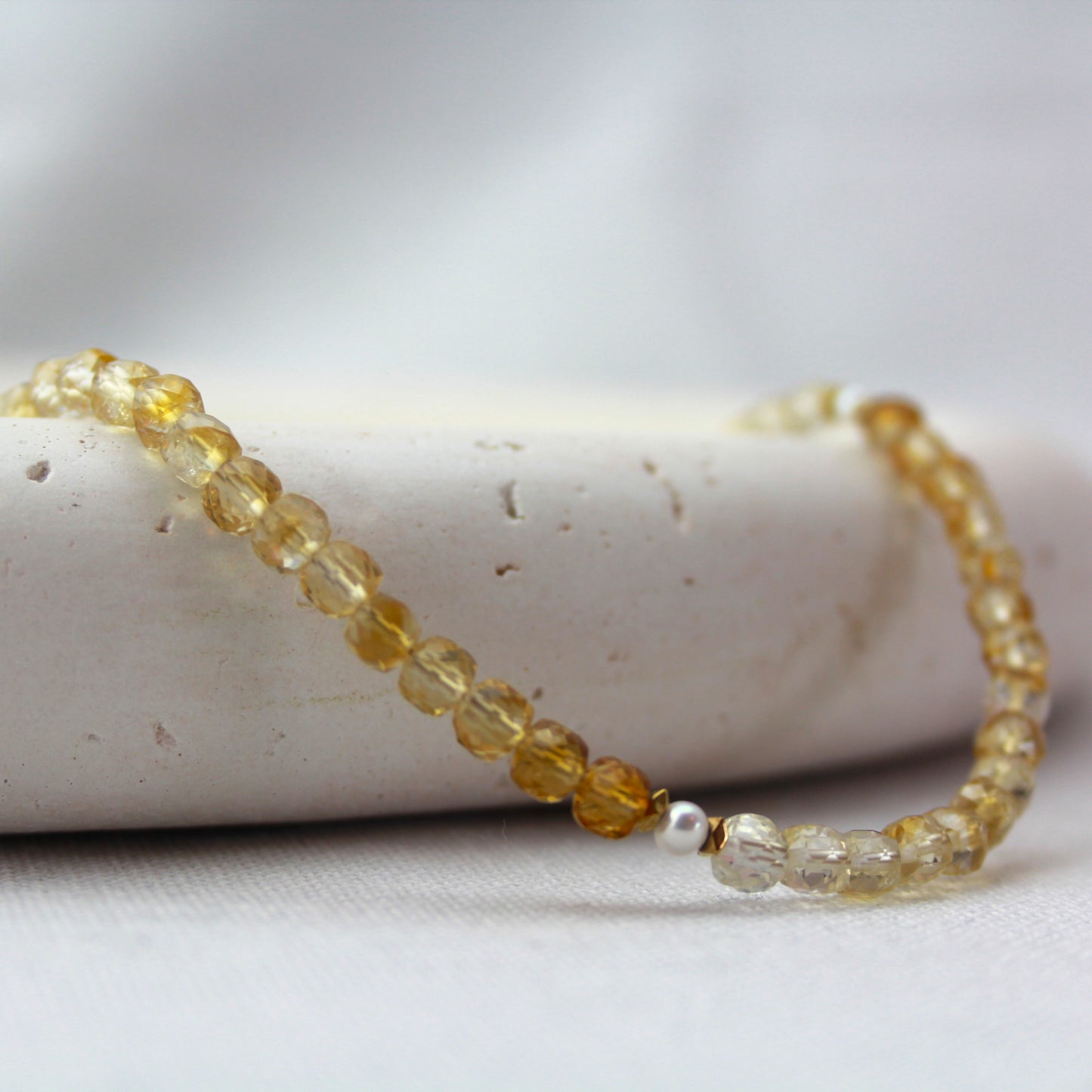Citrienketting met parel