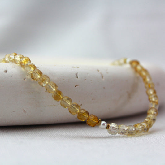 Citrienketting met parel