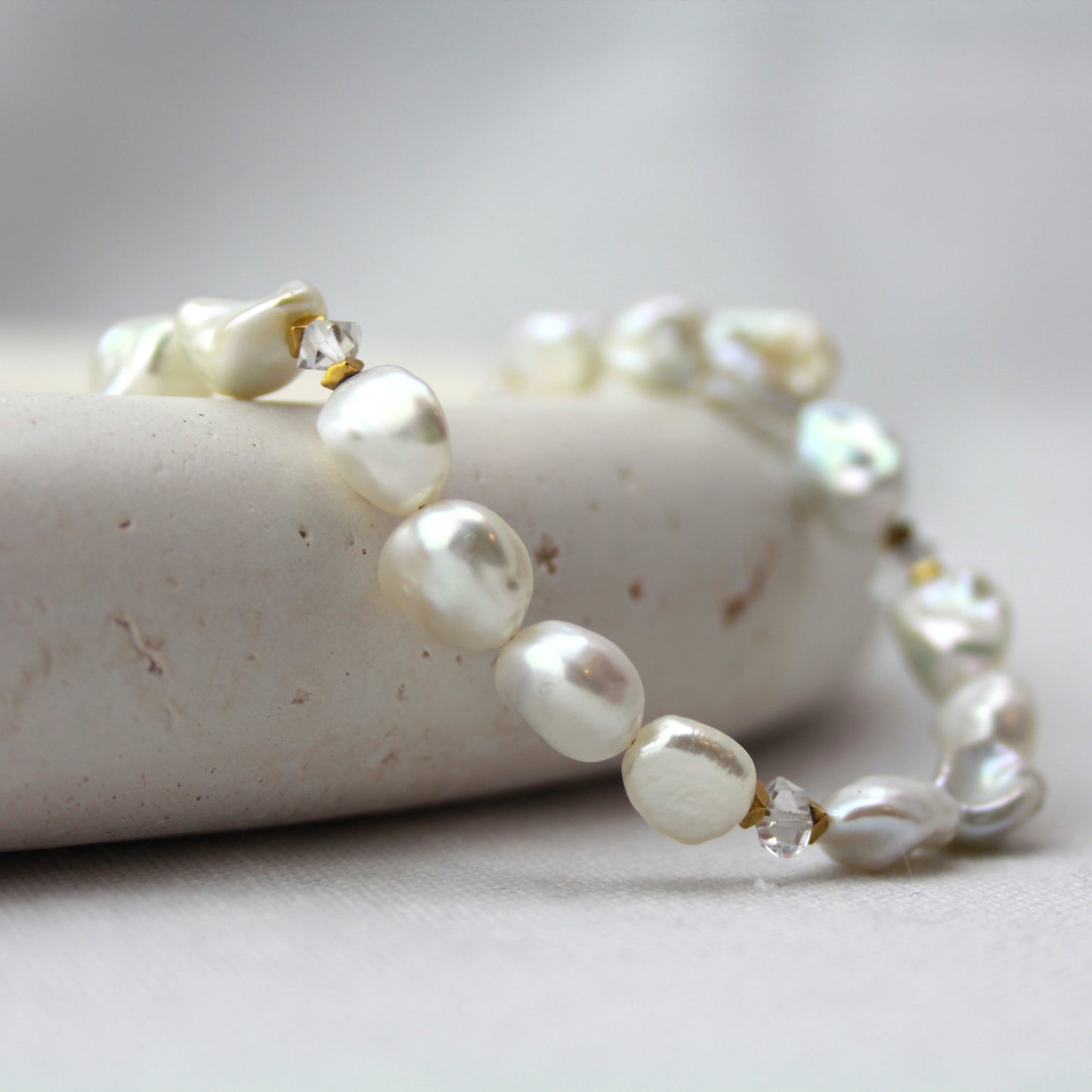 Herkimer diamant parelketting
