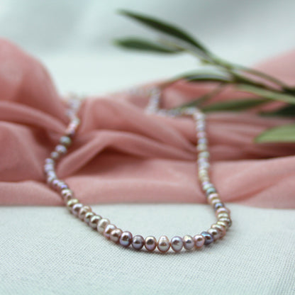 Paarse 4mm parelketting