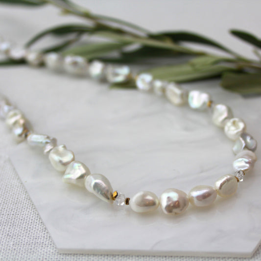 Herkimer diamant parelketting