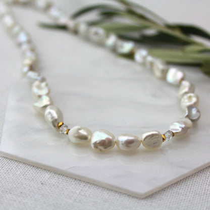 Herkimer diamant parelketting