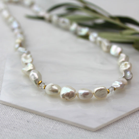 Herkimer diamant parelketting