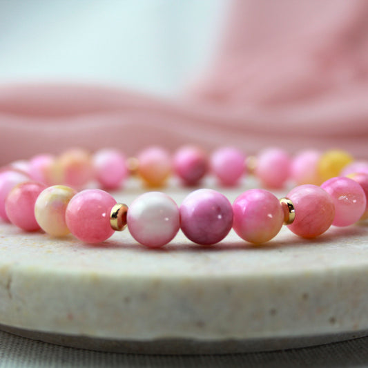 Roze jade armband