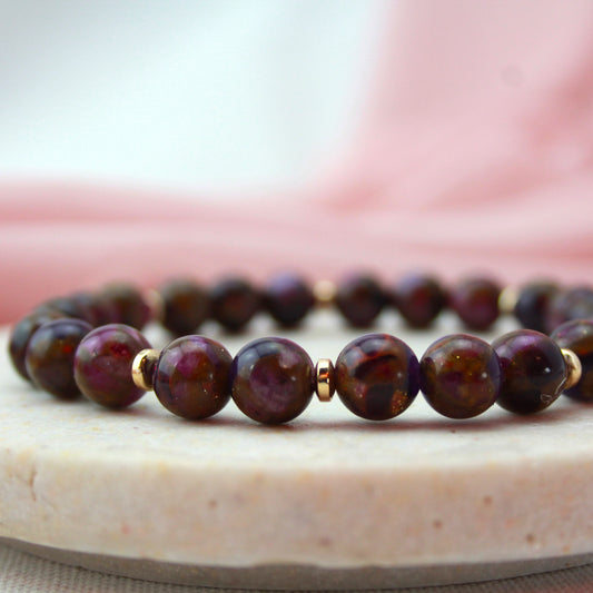 Paars jade armband