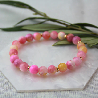 Roze jade armband