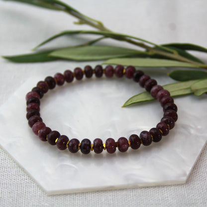 Paars jade rondelle armband