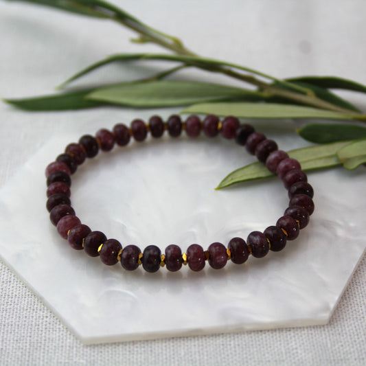 Paars jade rondelle armband