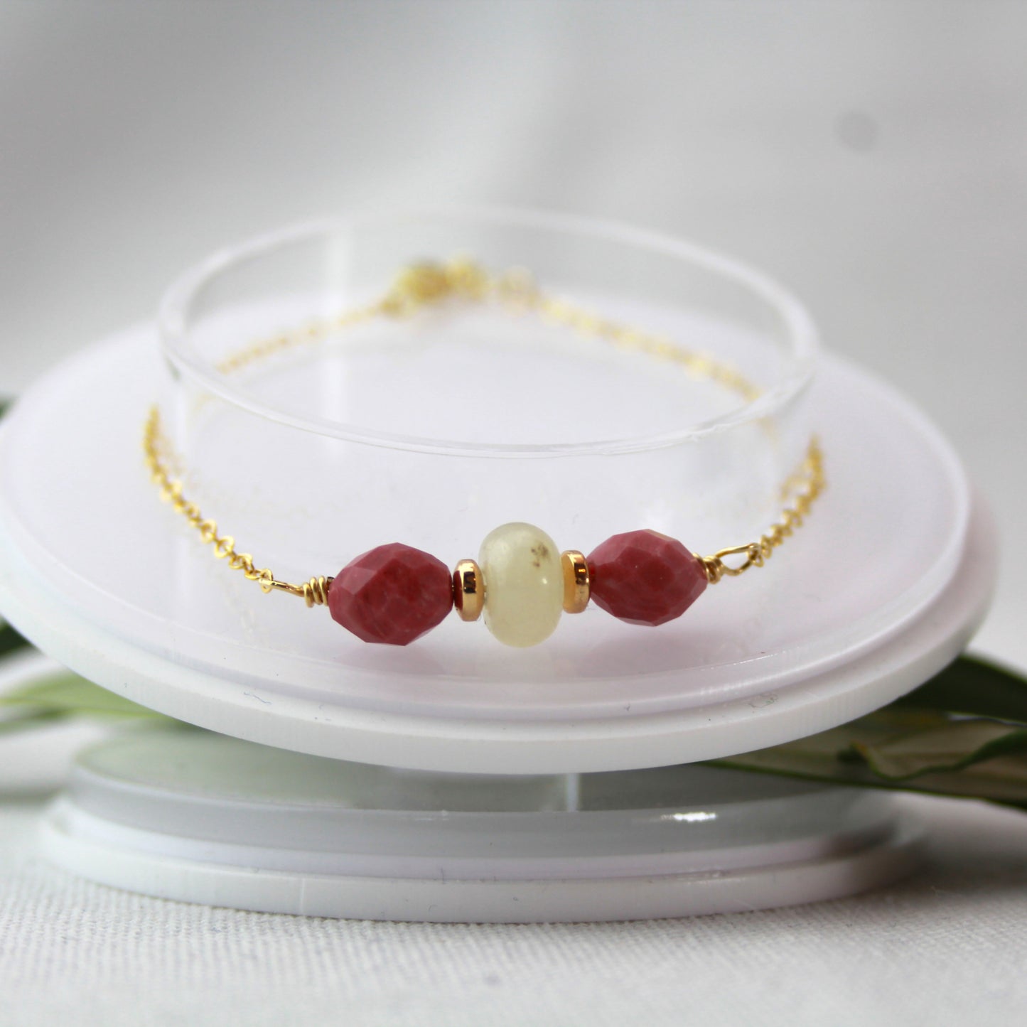 Rhodoniet met amezoniet armband