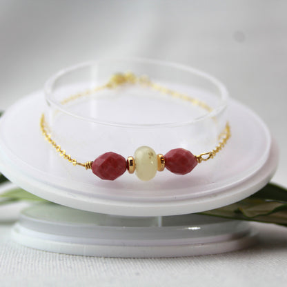 Rhodoniet met amezoniet armband