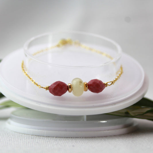 Rhodoniet met amezoniet armband