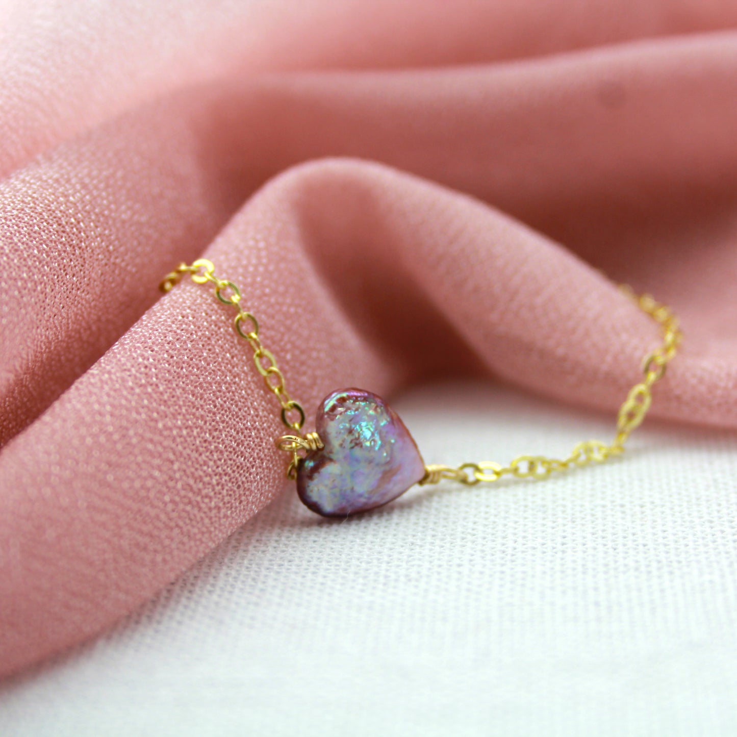 Paarse parel schakelketting