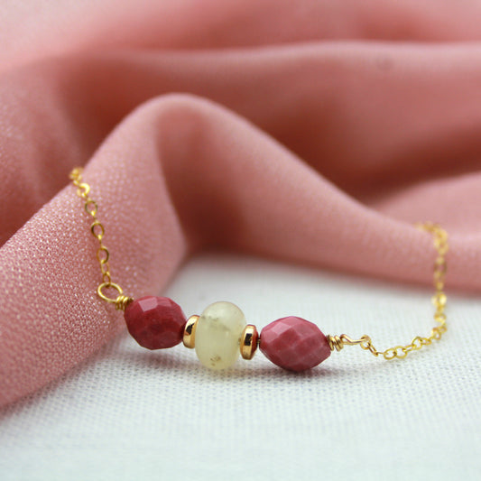 Rhodoniet met amezoniet armband